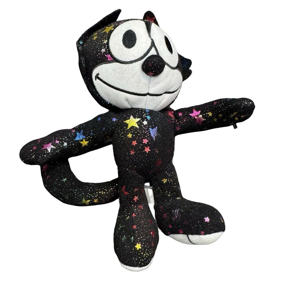 Felix The Cat Rainbow Stars Plush Toy Factory Stuffed Animal 10”